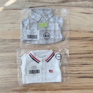 Set of 2 Janie and Jack 0-3 new in bag NWT Plaid Kids Shirt - Multicolor